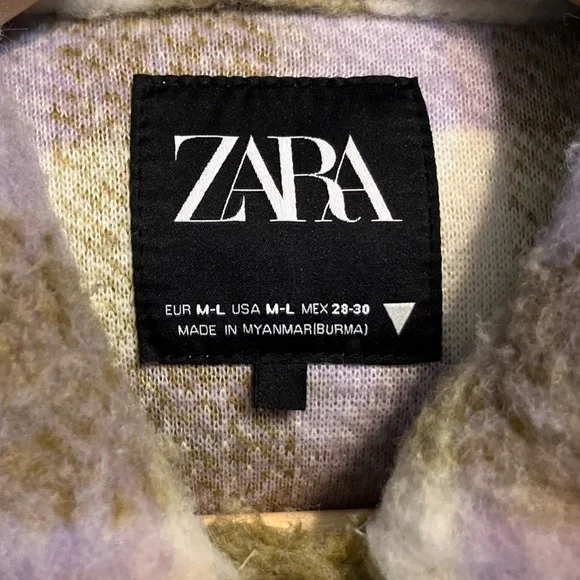 Zara Multicolor Plaid Teddy Jacket - Picture 4 of 5